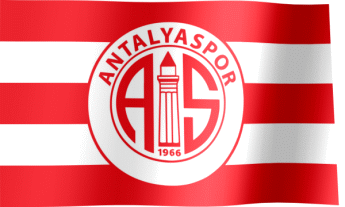 The waving flag of Antalyaspor with the logo (Animated GIF) (Antalyaspor Bayrağı)