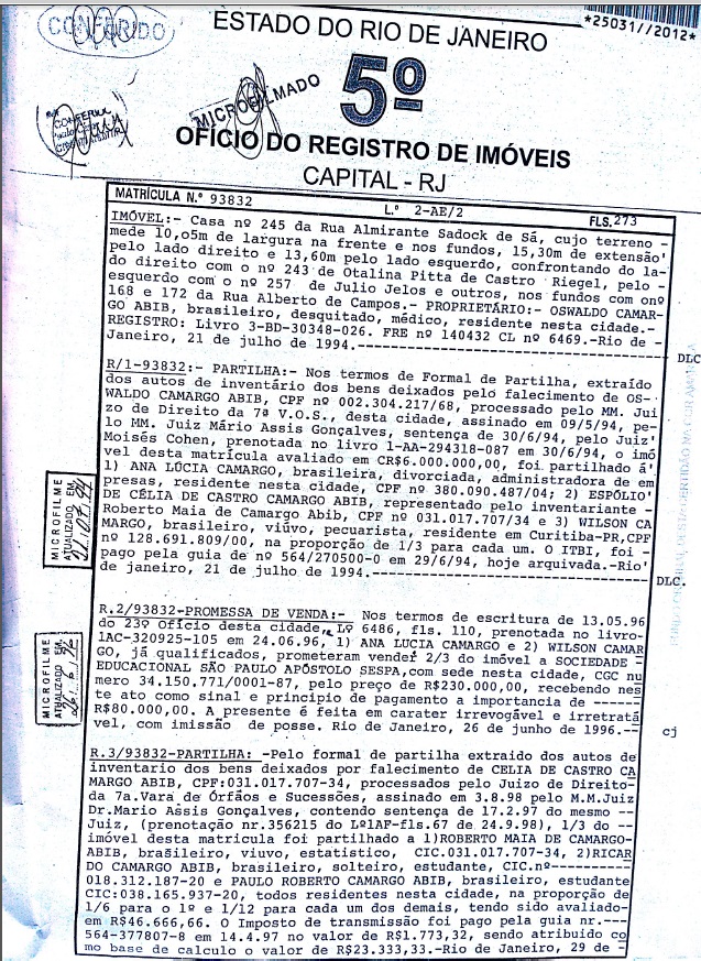 O Que E Certidao De Onus