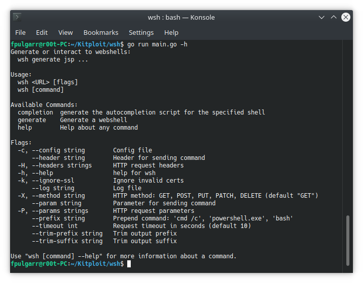 Wsh - Web Shell Generator And Line Interface