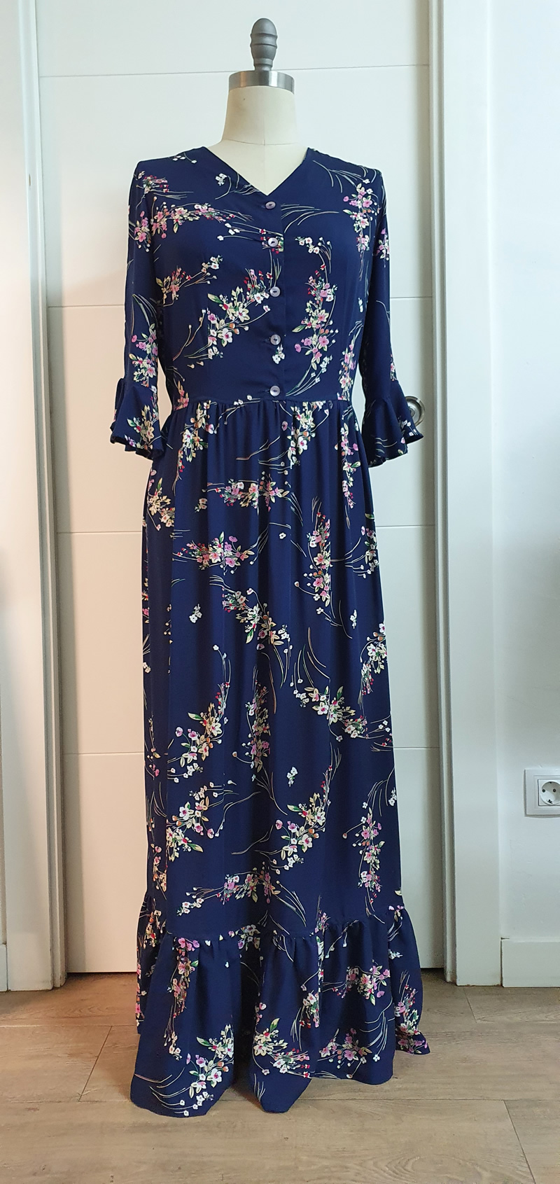 The Sewing Experience Flowery Viscose Long Buffet Dress