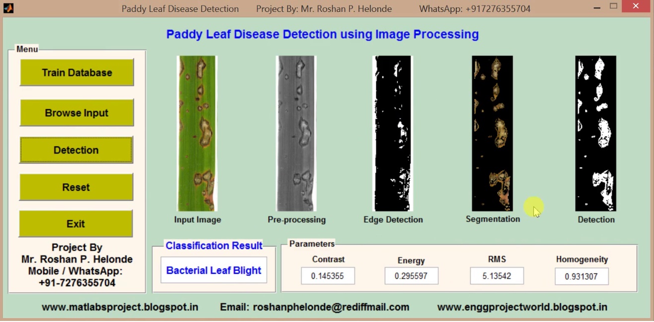Matlab Code for Paddy Leaf Disease Detection using Image processing ...