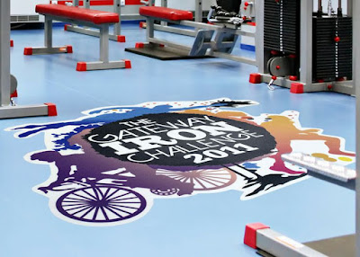epoxy painted 3d flooring for gym event promotion