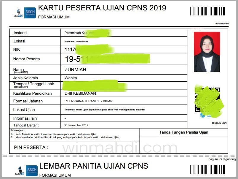 Cara mencetak kartu pendaftaran cpns