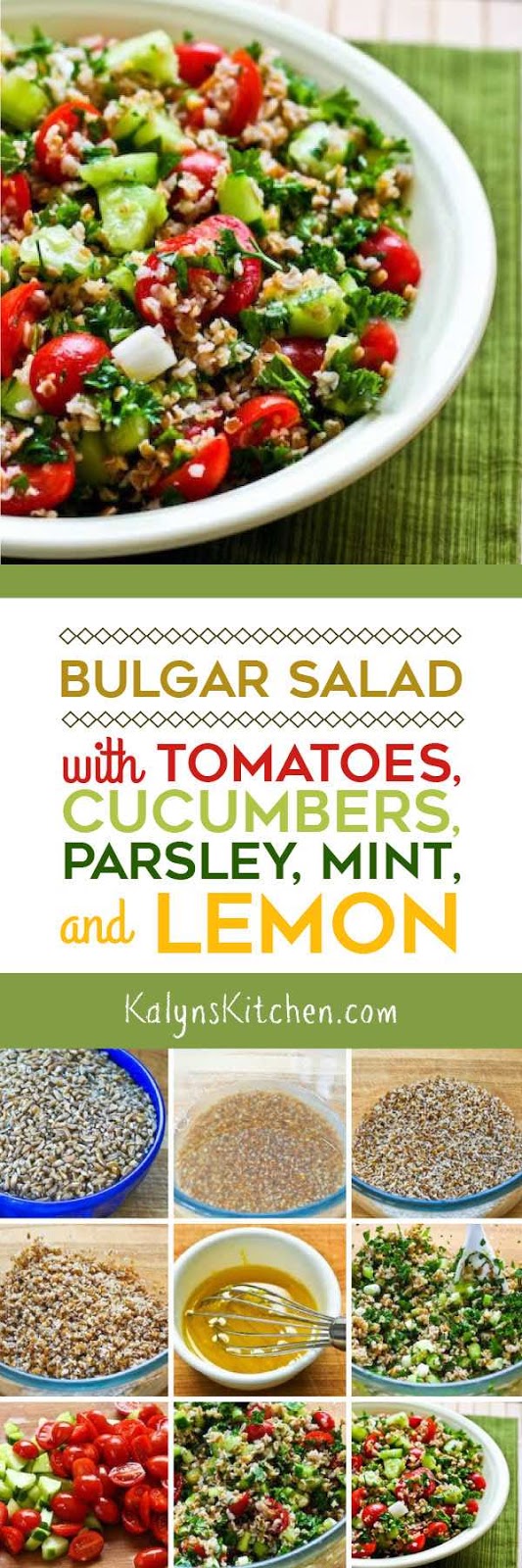 Bulgar Salad with Tomatoes, Cucumbers, Parsley, Mint, and Lemon Kalyn