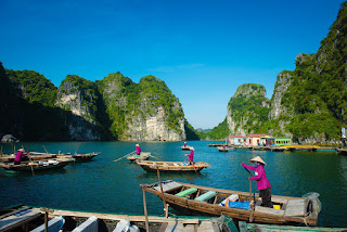 Fishing village in Halong Bay