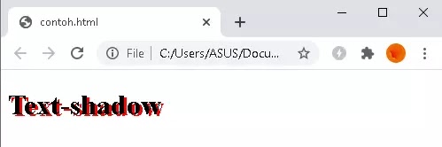 Penggunaan property text-shadow text shadow