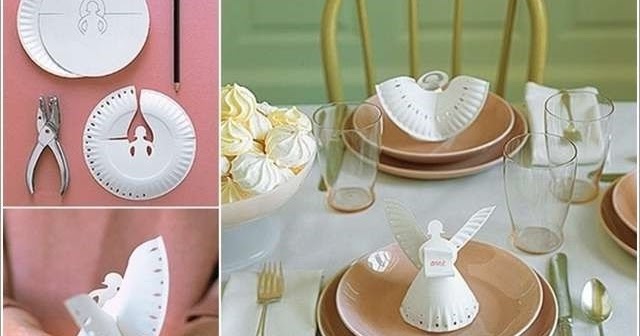 Diy Christmas table decoration Angel made from paper plate