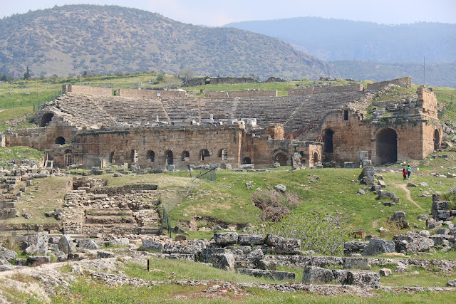 The remainings of the theatre at Hierapolis in Pamukkale, Turkey The remainings of the theatre at Hierapolis in Pamukkale, Turkey