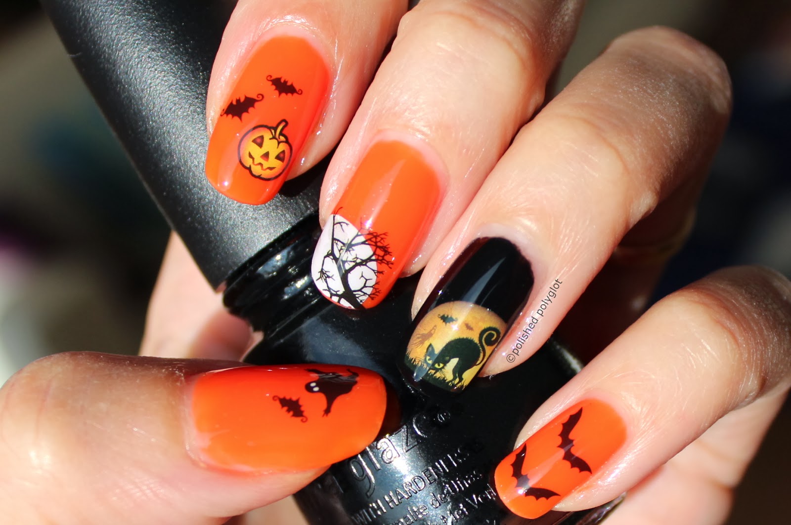 4. "Glamorous Pink Halloween Nail Art" - wide 11