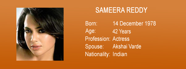 sameera reddy age photo, birth date, profession, husband name, birth place, nationality [image]
