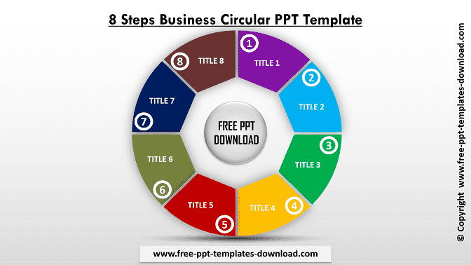 8 Steps Business Circular PPT Template Download