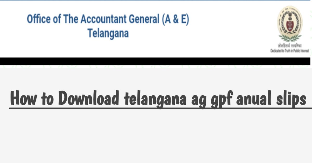 tsurduteachers How to Download telangana ag gpf anual slips