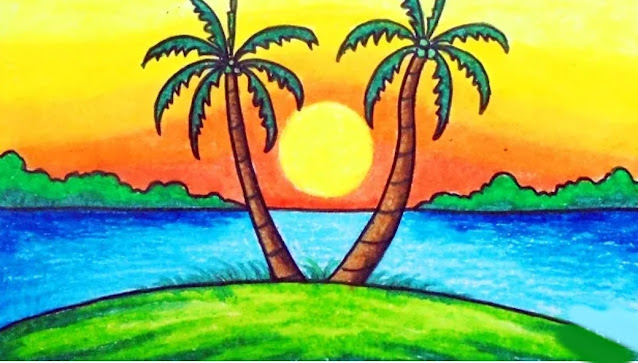 Easy and colourful scenery drawing ideas for kids  drawing  Easy and  simple scenery drawing ideas  By Drawing Book  Facebook  A sunrise His  promise that sits on a