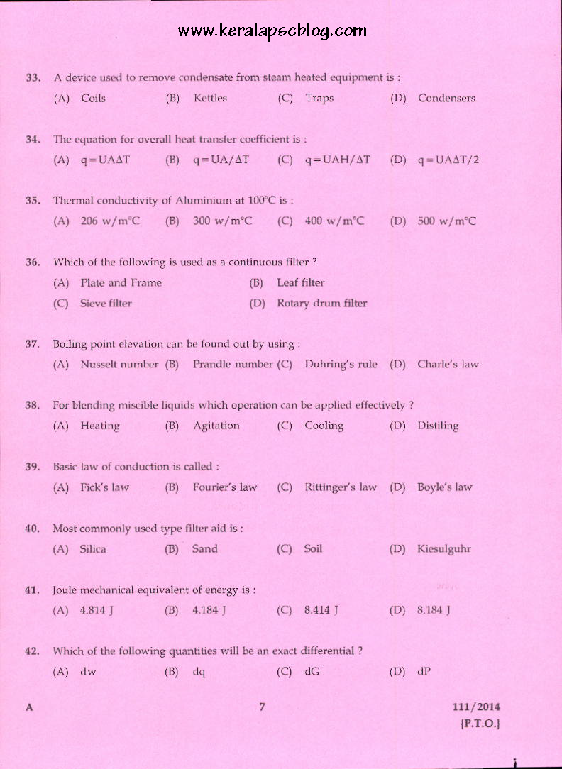 Kerala PSC Analyst Exam Previous Question Kerala PSC Analyst Exam Previous Question