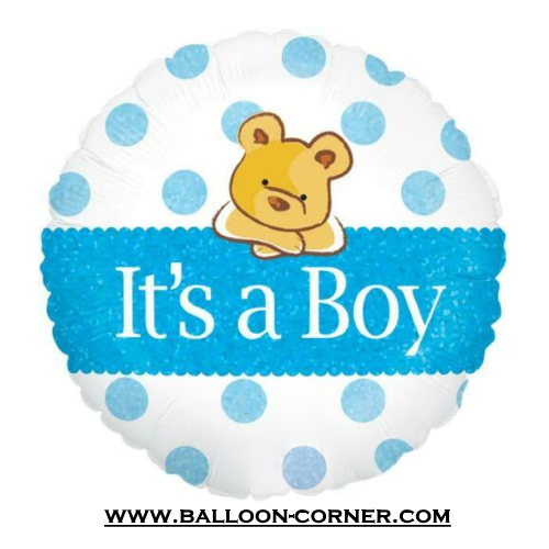 Balon Foil Bulat It's A Boy Bear