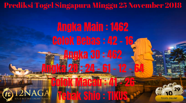 Prediksi Togel Singapura Minggu 25 November 2018 Bocoran