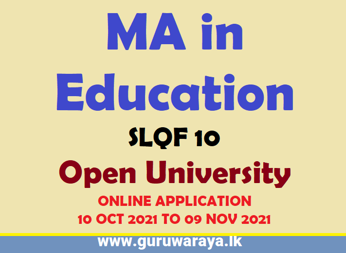 MA in Education (SLQF 10) - Open University