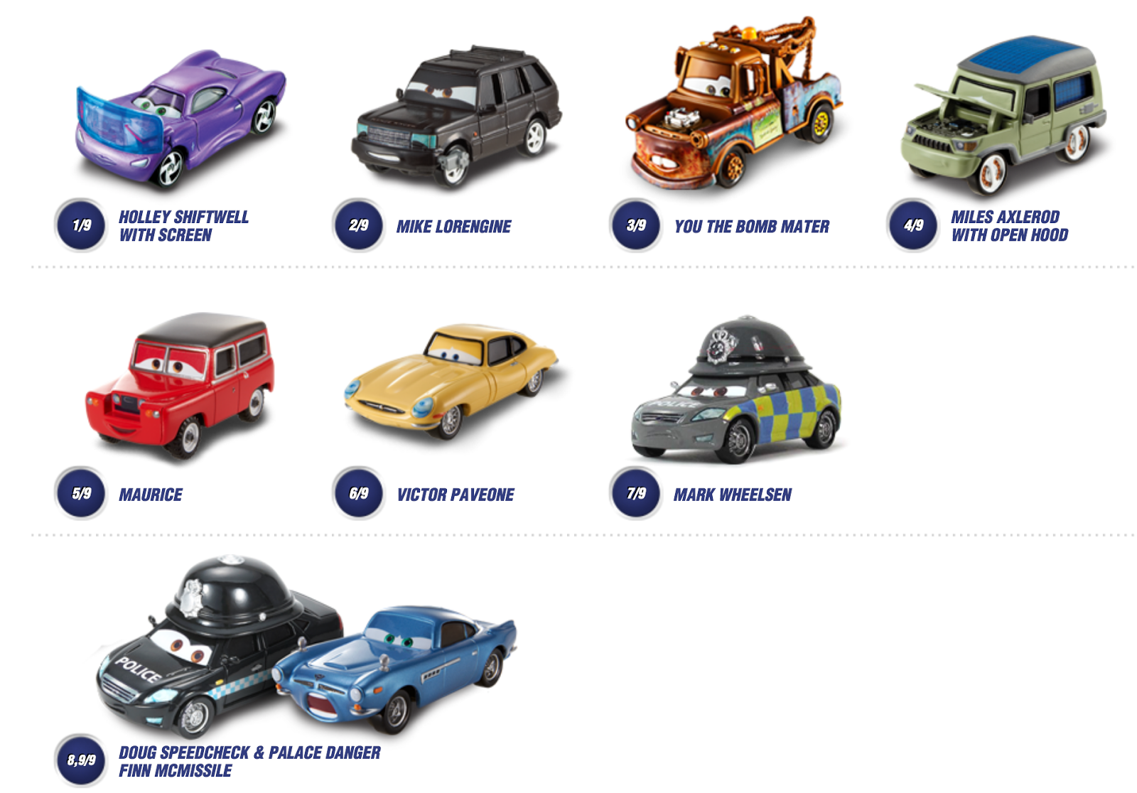 Disney cars rare die cast DISNEY CARS ENTIRE 2013 DIECAST COLLECTION