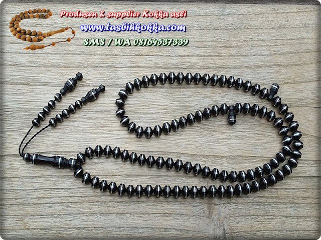 Tasbih Marjan Hitam Ring Timah