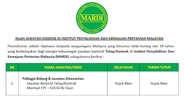 Permohonan Jawatan Kosong di Institut Penyelidikan Dan Kemajuan