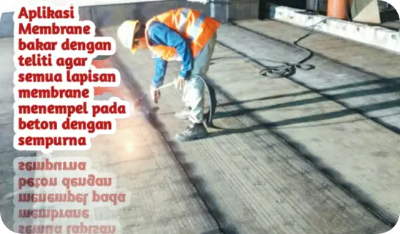 waterproofing atap dak beton Aplikasi-membrane-bakar