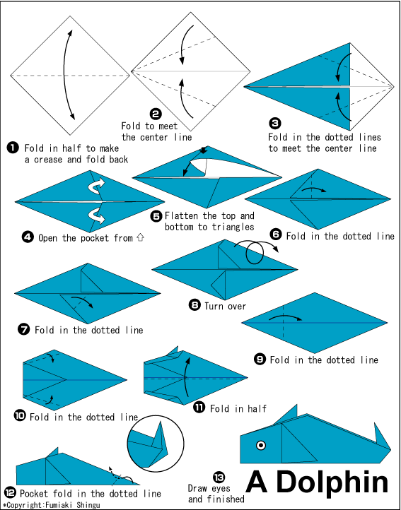 Dolphin Easy Origami Instructions For Kids Dolphin Easy Origami Instructions For Kids