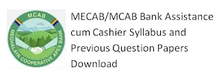 MECAB/MCAB Bank Assistance cum Cashier Syllabus and Previous Question Papers