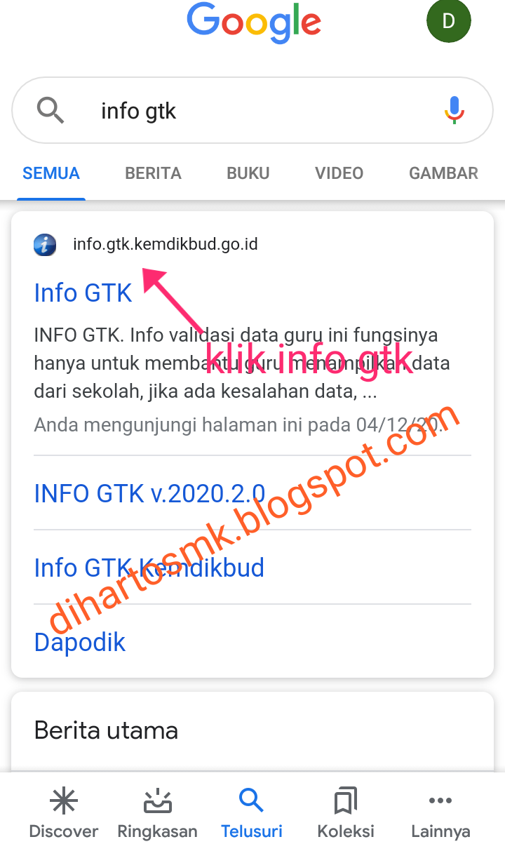 Cara Mudah masuk Info GTK Kemendikbud