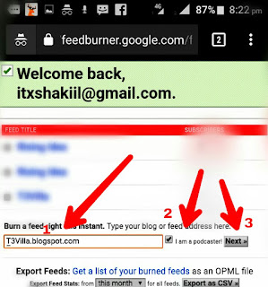 T3Villa :अपने ब्लोग के लिये Feedburner पर Account कैसे बनायें|