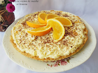 Tarta cu crema de vanilie si branza