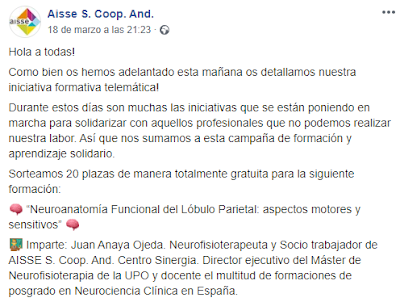 Imagen de la publicación en Facebook