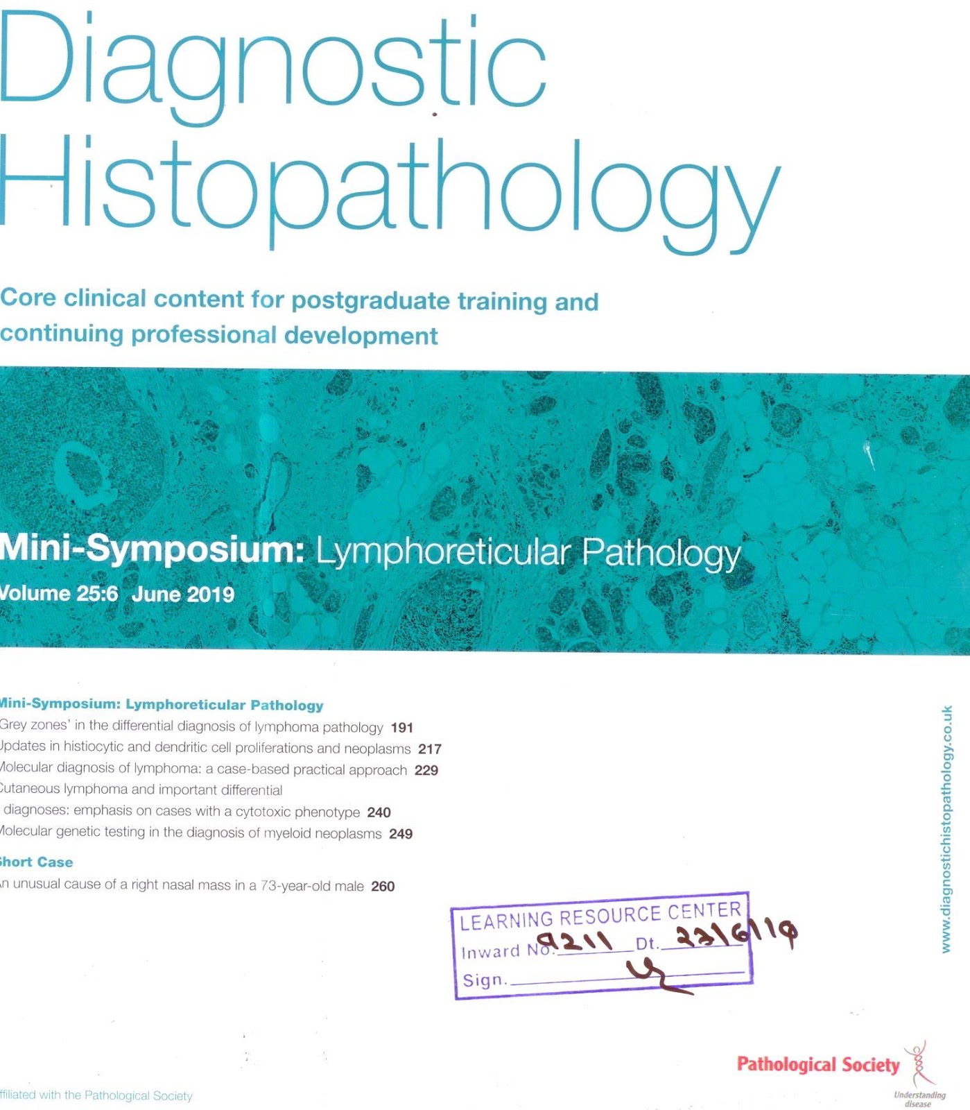 https://www.sciencedirect.com/journal/diagnostic-histopathology/vol/25/issue/6