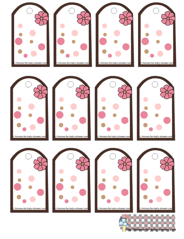 Free Printable Girl Baby Shower Favor Tags Template