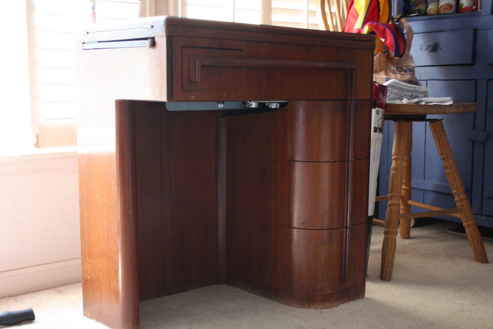 Practicing Sanity Vintage Sewing Machine Table