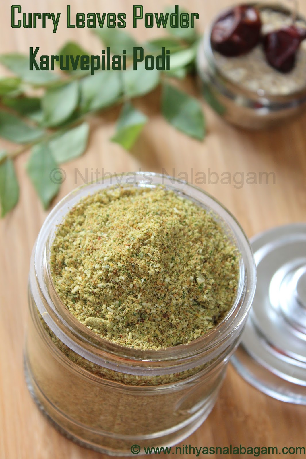 Karuvepilai Podi Curry Leaves Powder Nithya's Nalabagam