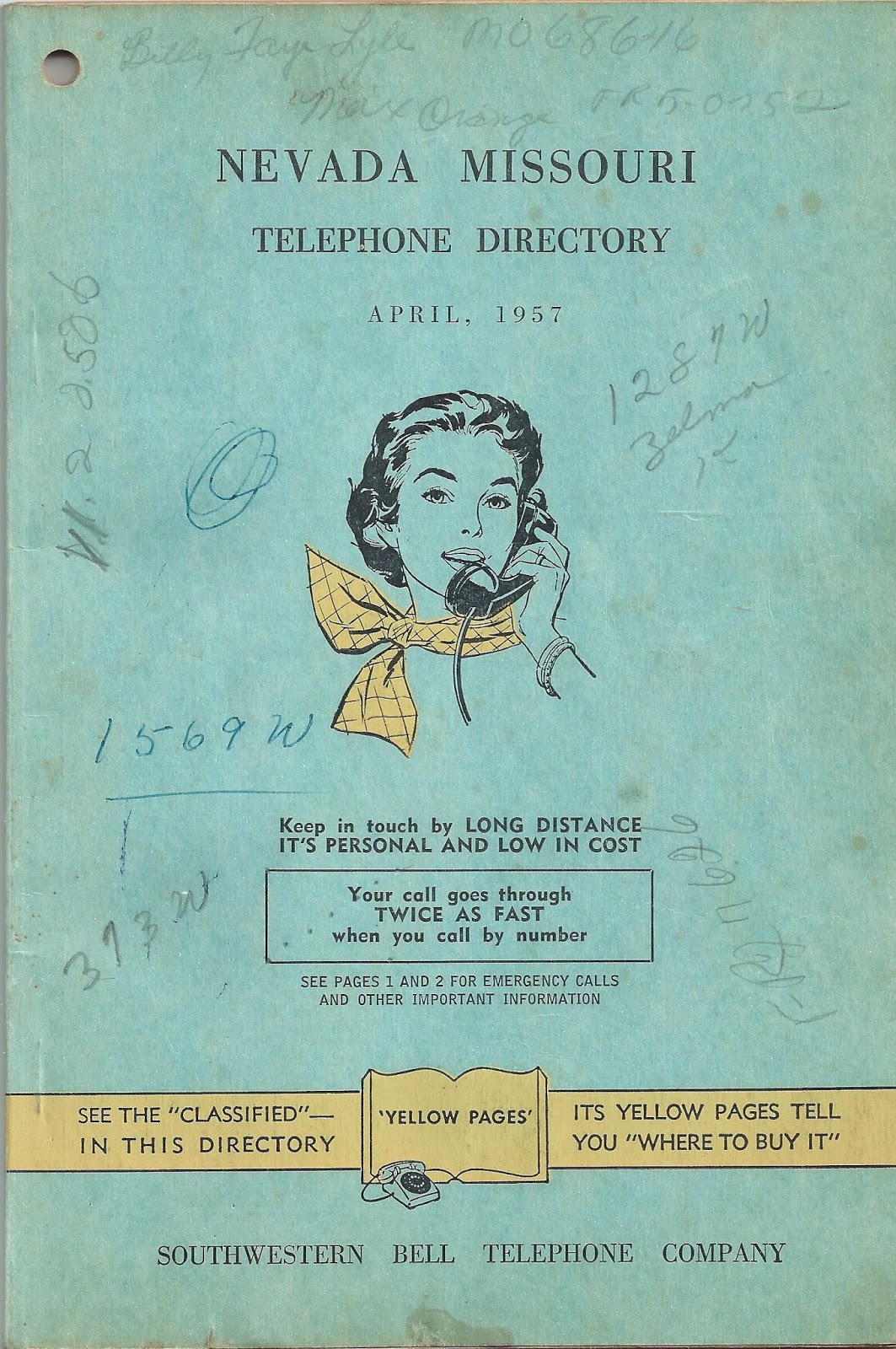 the sphinx A Look At the Nevada, Missouri Phone Book (1957)