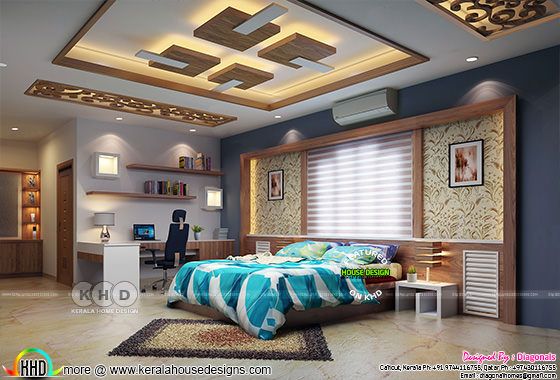 Grand bedroom design ideas - Kerala