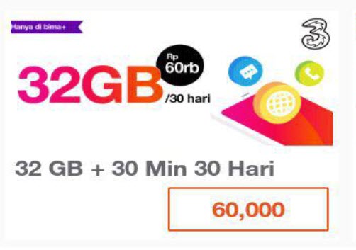 Cara Daftar Paket Internet Super Murah 3 Tri 32 Gb 60ribu 30 Hari