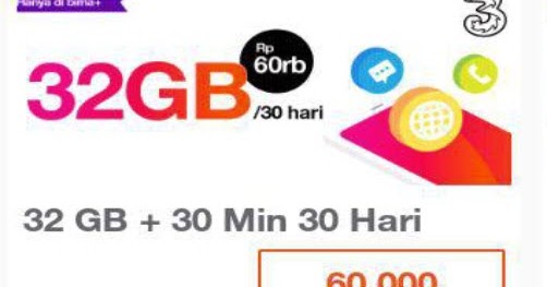 Cara Daftar Paket Internet Super Murah 3 Tri 32 Gb 60ribu 30 Hari