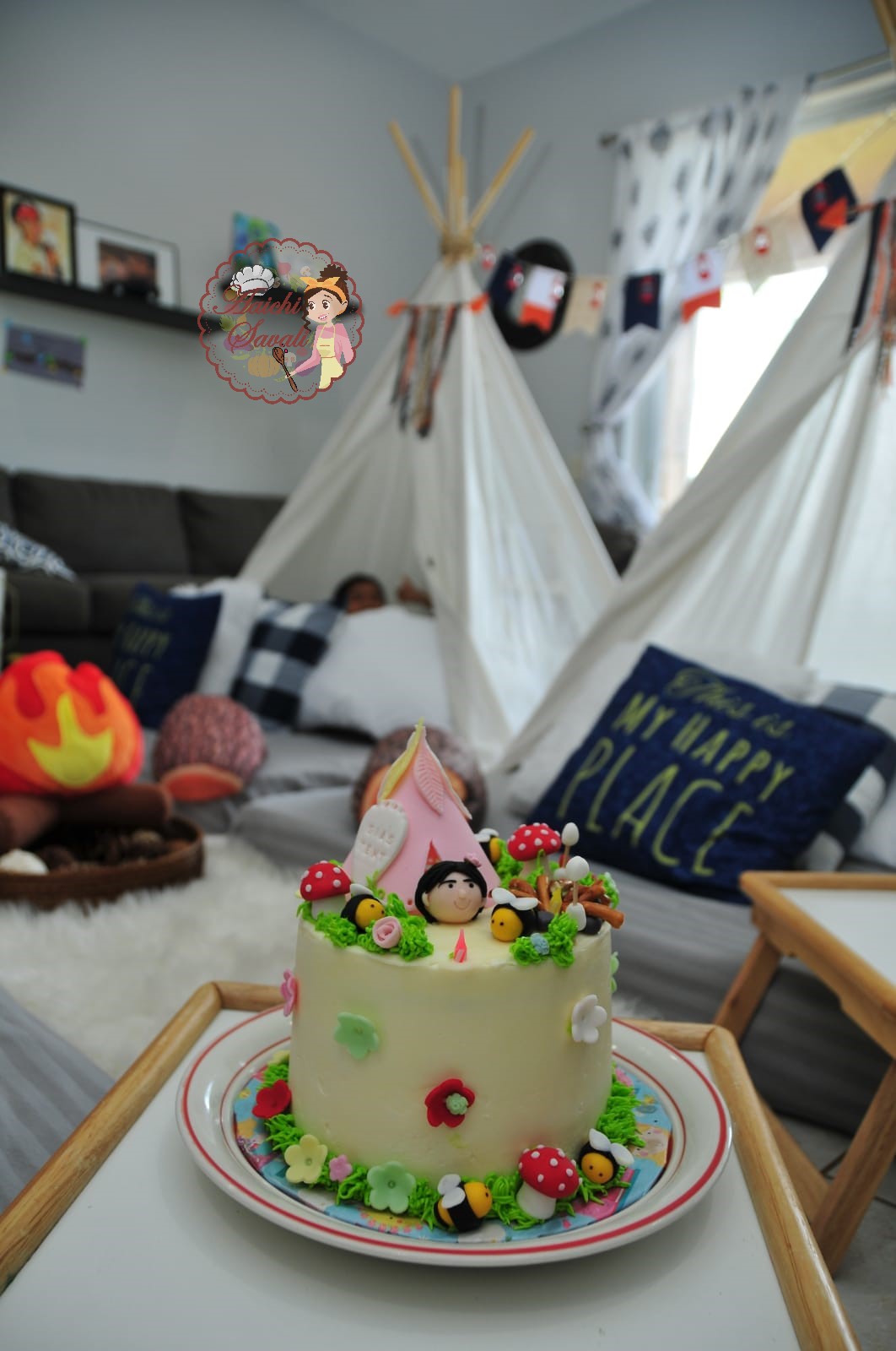 Camping Themed Birthday Cake And Party Ideas Aaichi Savali