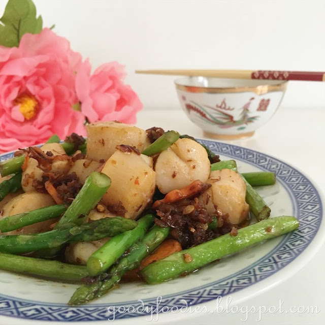 GoodyFoodies Recipe Stir Fried Scallops with Asparagus and XO Sauce