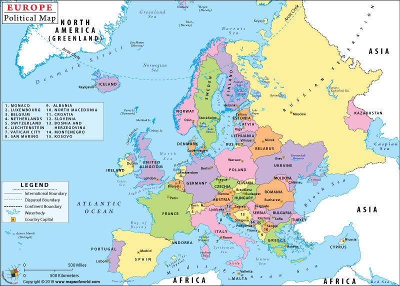Map Of Europe With Capital Cities