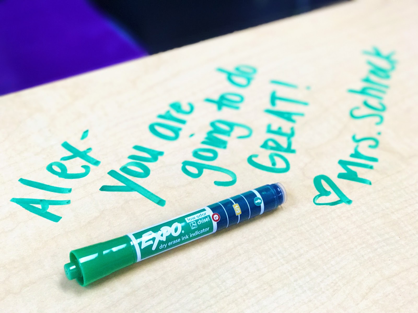 Testing Week with Expo Markers Apples & ABC's