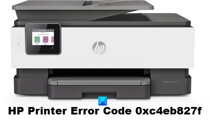 HP 打印机错误代码 0xc4eb827f