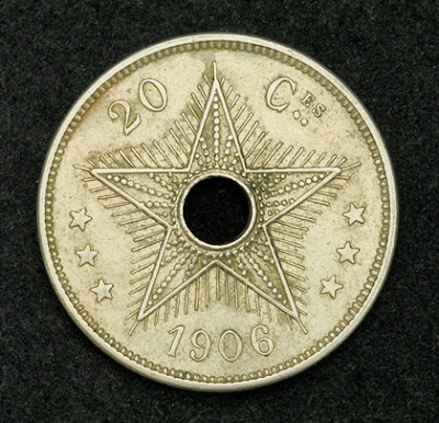 Congo Free State 20 Centimes Coin