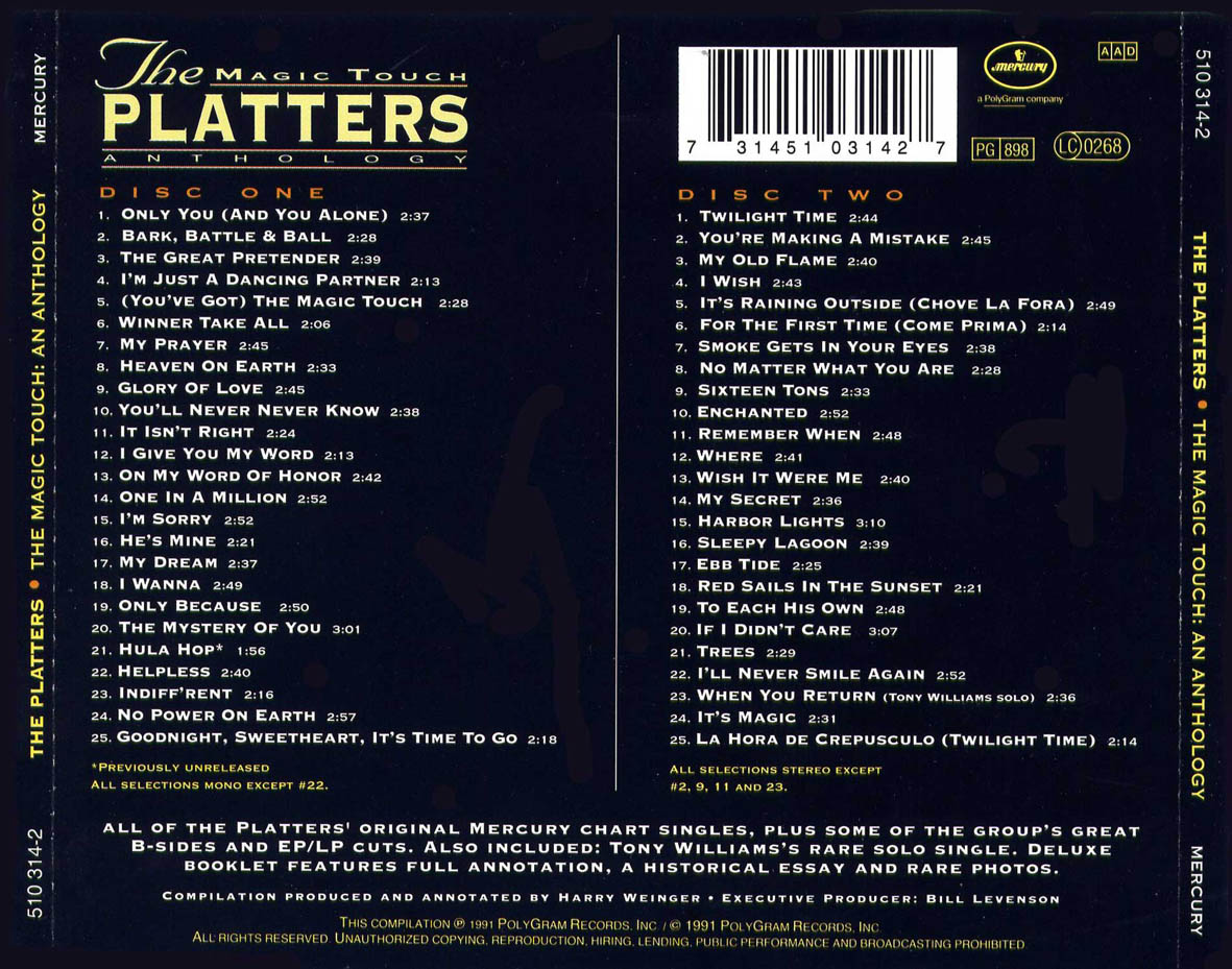 tornadosingles The Platters The magic touch anthology