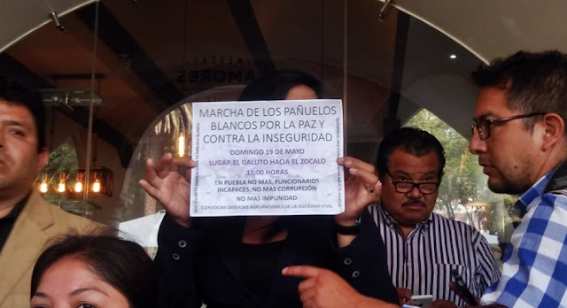 Anuncian marcha contra Claudia Rivera “Pañuelos Blancos por la Paz”