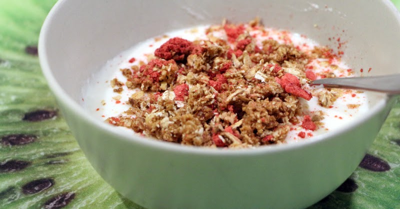 Dreikornmüsli mit Erdbeeren und selbstgemachtem Vanillejoghurt