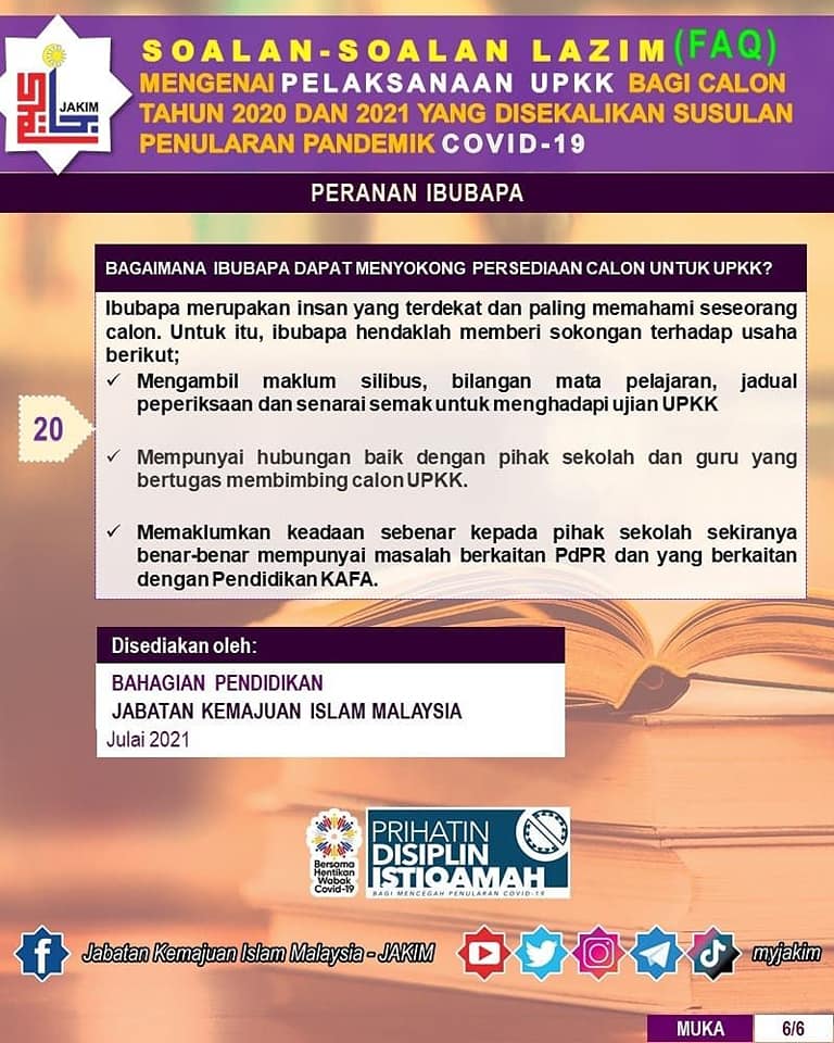 20 Soalan Lazim Mengenai UPKK 2020 & 2021 Ketika Covid19  Persatuan