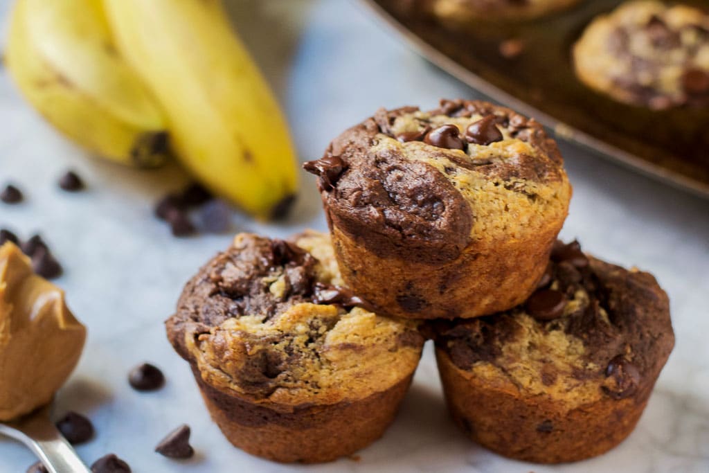 Easy Vegan Banana Muffins Chocolate Chips Recipe